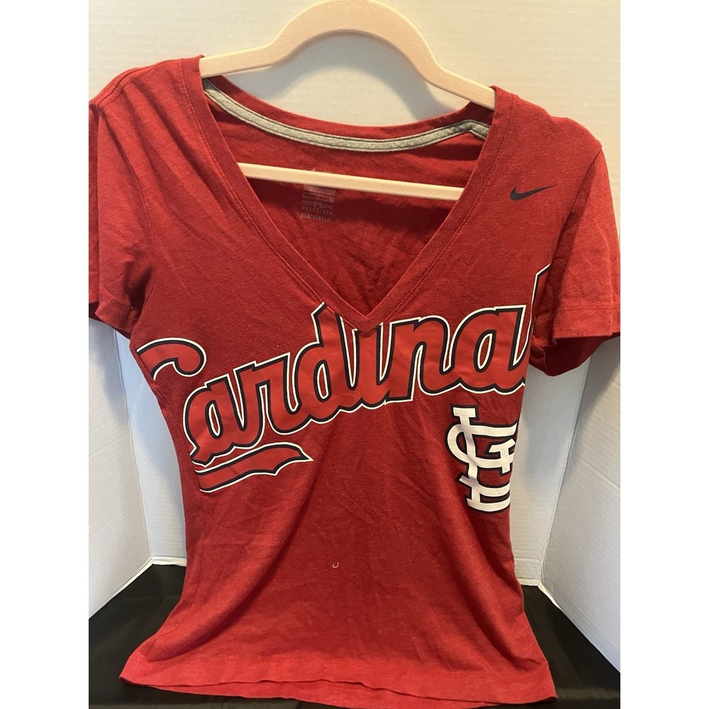 St Louis Cardinals Women's Nike MLB Shirt Sleeve V Neck Medium Game Day T-Shirt
